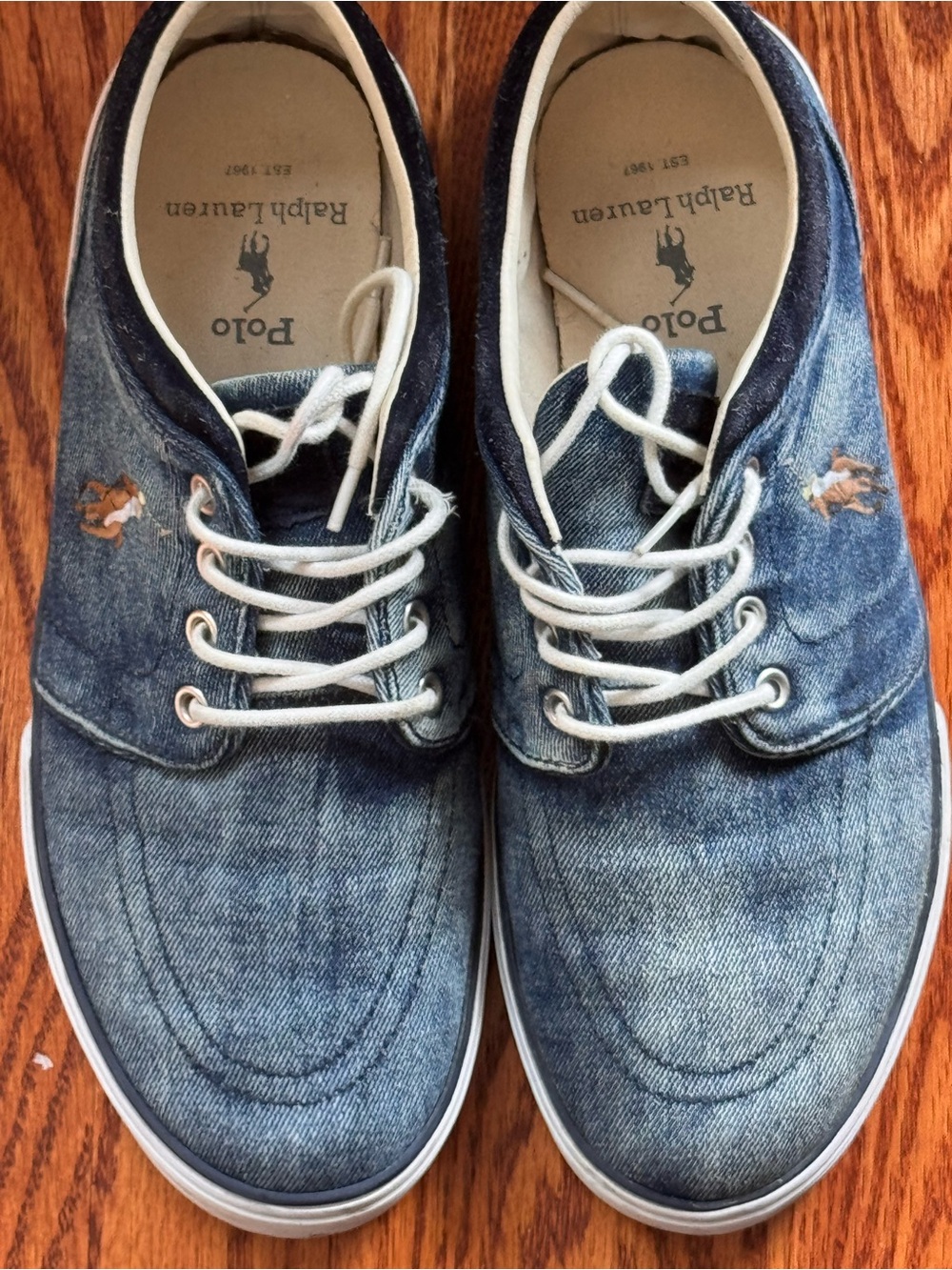Polo by Ralph Lauren Men's Denim Blue Lace-Up Sneakers